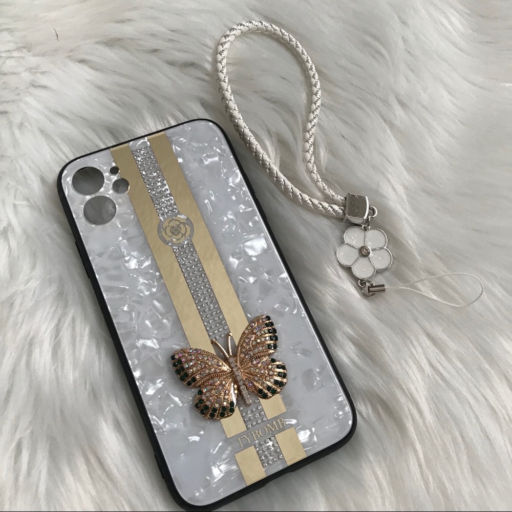 Luxury Mirror Fashion Inlaid butterfly case